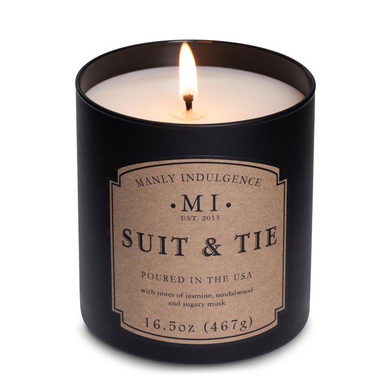 Manly Indulgence Suit & Tie Scented Candles for Men, 16.5 oz Single Wick, Premium Soy Blend Wax, 60H Burn, Candles for Home Scented â€“ Made in The USA - Image 3